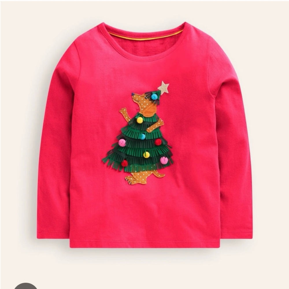 Mini Boden Appliqué holiday shirt